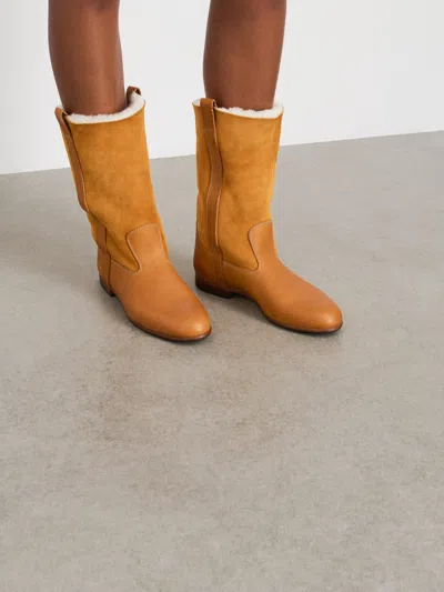 Alex Mill La Botte Gardiane Garance Sheepskin Boot Tall In Natural