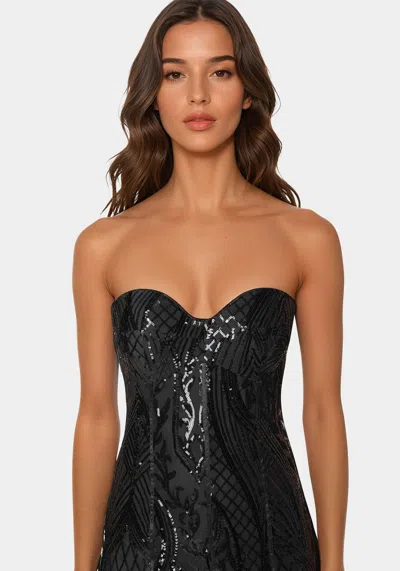 Bebe Feather Gown In Black