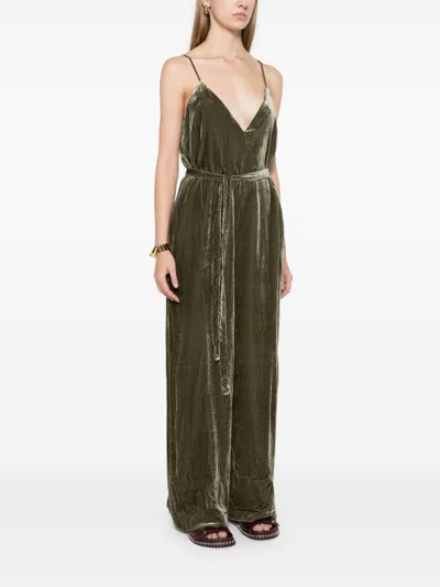 Gold Hawk Velvet Jumpsuit