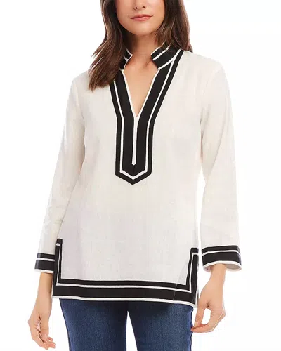 Karen Kane The St. Tropez Linen Blend Tunic In White