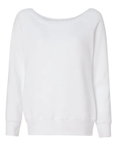 Bella+canvas Women's Sponge Fleece Wide Neck Sweatshirt In White
