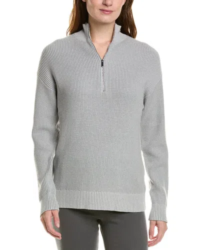 Ivl Collective Funnel Neck 1/2-zip Sweater In Grey