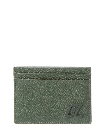 Christian Louboutin Groovy Leather Card Case In Green