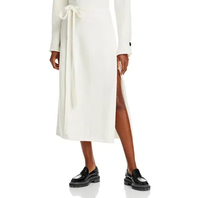 Proenza Schouler Zadie Womens Knit Long Wrap Skirt In White