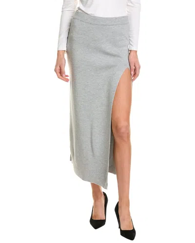 Theo The Label Nomia Slit Midi Skirt In Grey