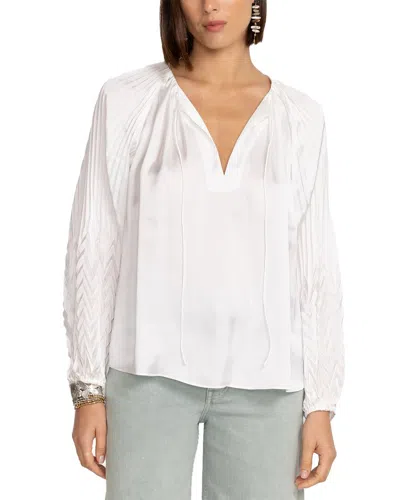 Johnny Was Gemma Pleated Blouse In White