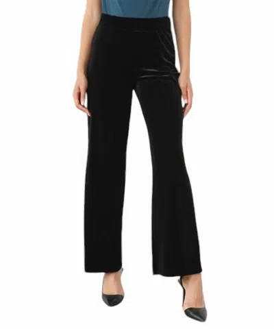 With Love Cleo Crushed Velvet Flares In Black In Black