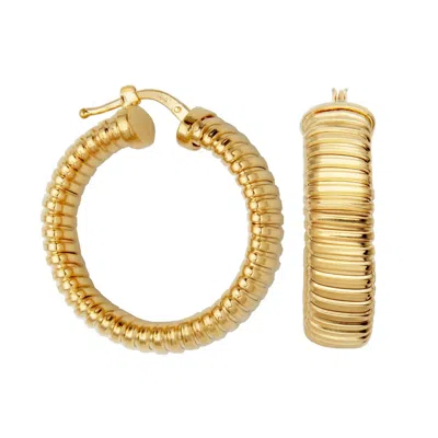 Charles Garnier Women's Tubugas 30mm Hoop Earring In Yellow Gold In Gold