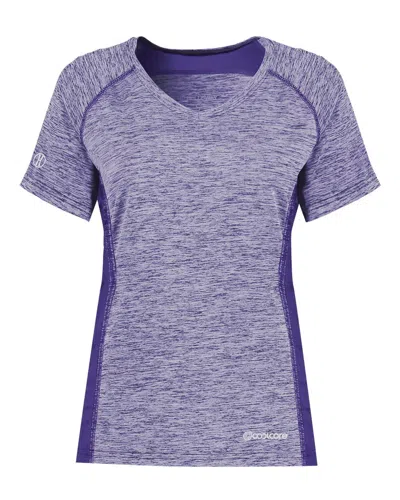 Holloway Women's Electrify Coolcore V-neck T-shirt In Purple