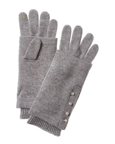 Hannah Rose 3-in-1 Faux Side Placket Cashmere Gloves In Grey