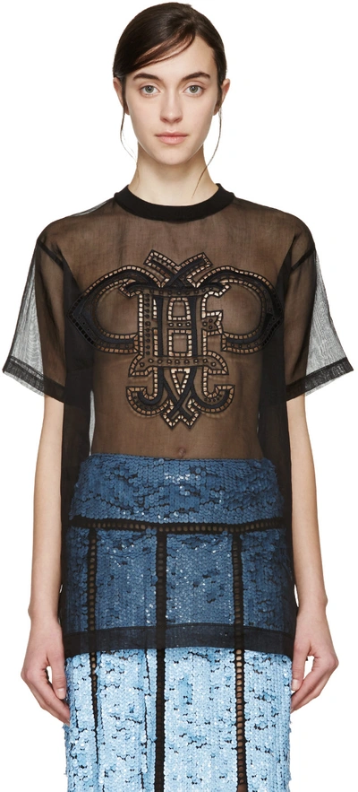 Emilio Pucci Transparent Cotton T-shirt With Embroidered Cut-out Detail