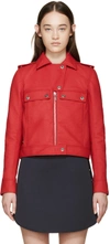 COURRÈGES Red Faux-Leather Jacket