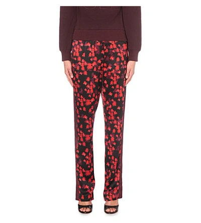 Shop Givenchy Tapered Silk-satin Trousers In Multicolored