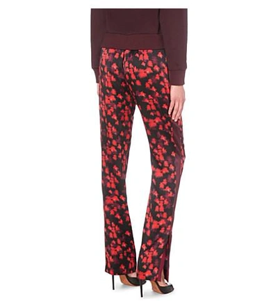 Shop Givenchy Tapered Silk-satin Trousers In Multicolored