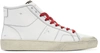 SAINT LAURENT White & Red Court Classic SL/27M High-Top Sneakers
