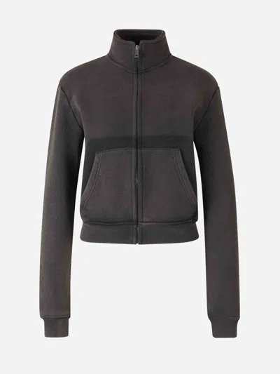 Alexander Wang Shadow Pocket Sweatershirt In With Washed Finish