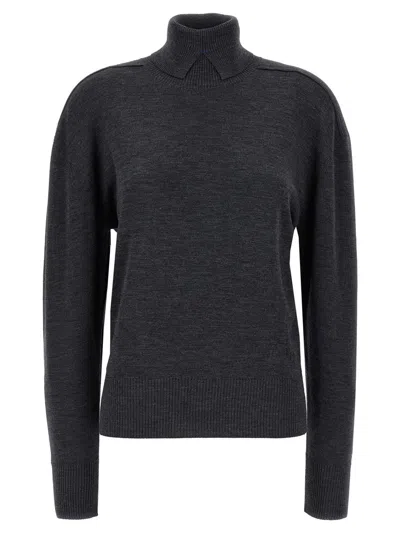 Burberry High Neck Sweater Sweaters And Cardigans In Gray