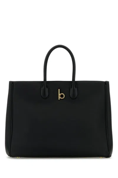 Burberry Medium Rocking Horse Suede Tote Bag In Black