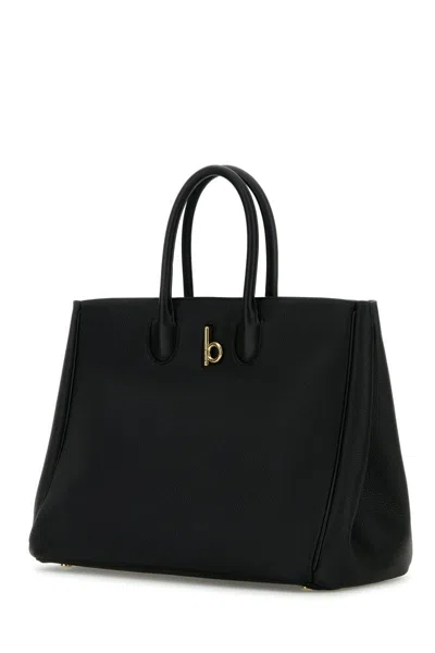 Burberry Medium Rocking Horse Suede Tote Bag In Black