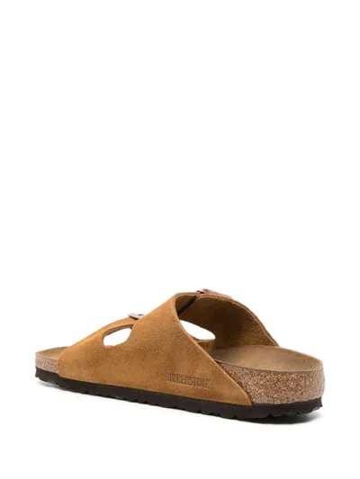 Birkenstock Buckle Detailed Slip-on Sandals In Brown