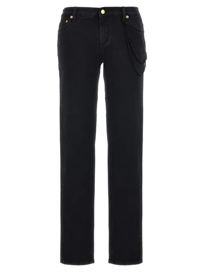 Darkpark 'michelle' Chain Detail Denim Trousers In Black