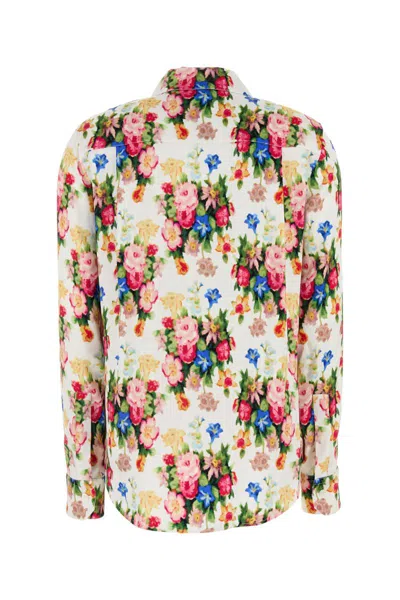 Loewe Flower Print Shirt In Multicolorsoftpink