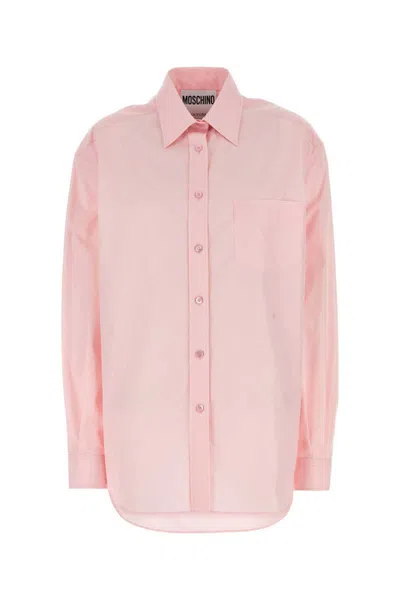 Moschino Camicia In Popeline Rosa Donna In Pink