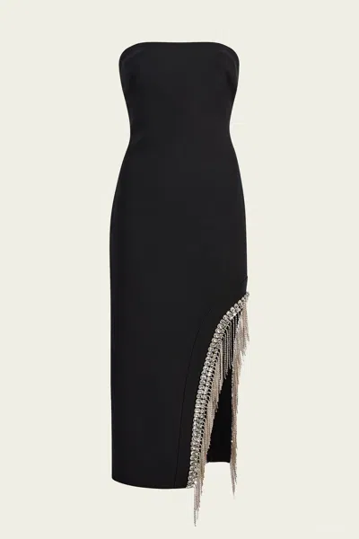 Cinq À Sept Rhinestone Fringe Sammy Dress In Black