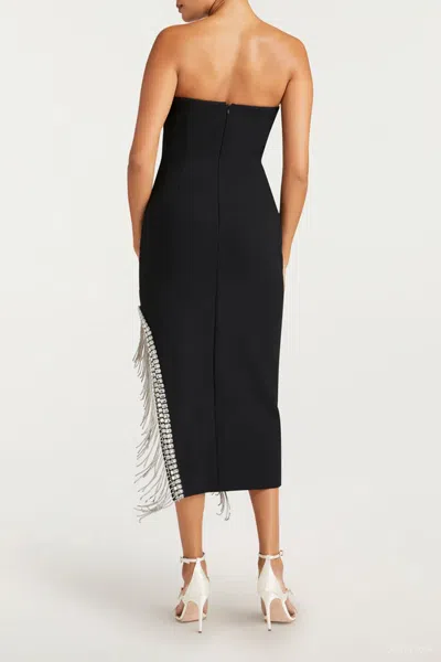 Cinq À Sept Rhinestone Fringe Sammy Dress In Black