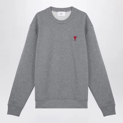 Shop Ami Alexandre Mattiussi Ami Paris  Ami De Coeur Grey Sweatshirt