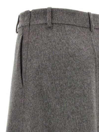 Brunello Cucinelli Grey Virgin Wool Flute Skirt
