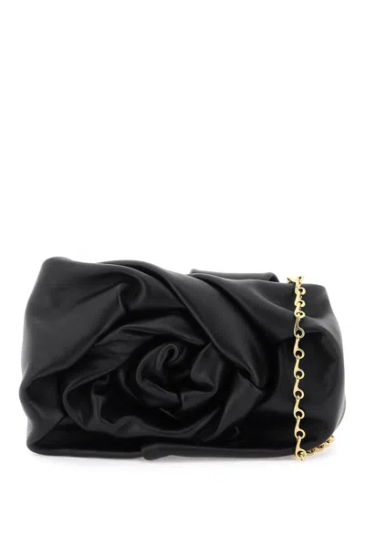 Burberry Black Lambskin With Rose Detailing Bag