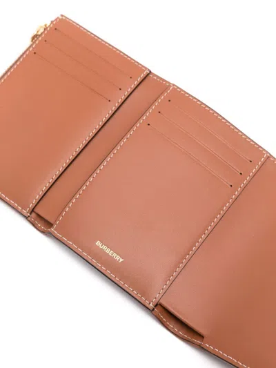 Burberry Check Tri-fold Wallet Vintage Pattern Stitching Trim