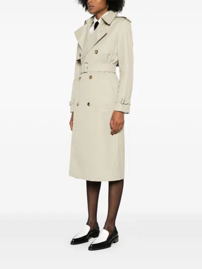 Burberry Trench Coat With Belted Waist And Epaulettes