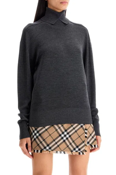 Burberry High-neck Wool Pullover Sweater