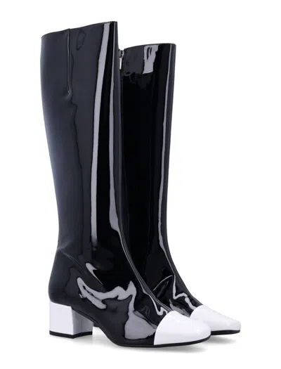 Carel Paris High Block Heel Two-tone Knee Boots