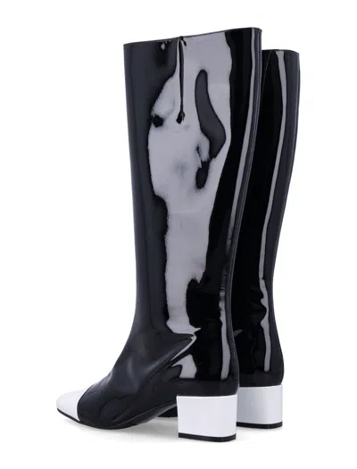Carel Paris High Block Heel Two-tone Knee Boots