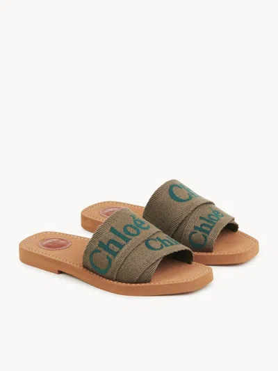 Chloé Khaki Woody Sandals