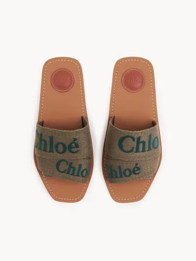 Chloé Khaki Woody Sandals