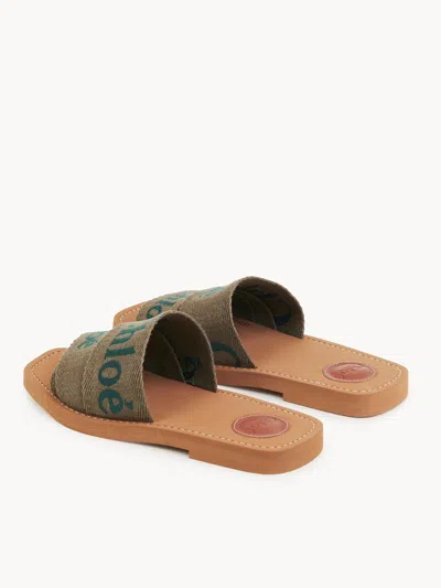 Chloé Khaki Woody Sandals