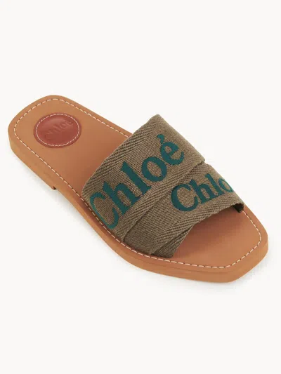 Chloé Khaki Woody Sandals