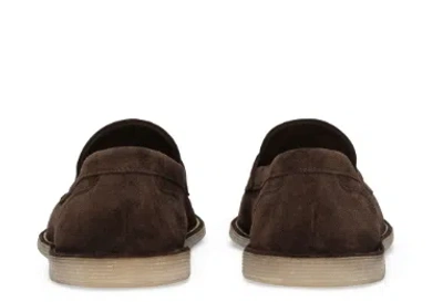 Dolce & Gabbana Loafer Aus Wildleder Mit Logo-schild
