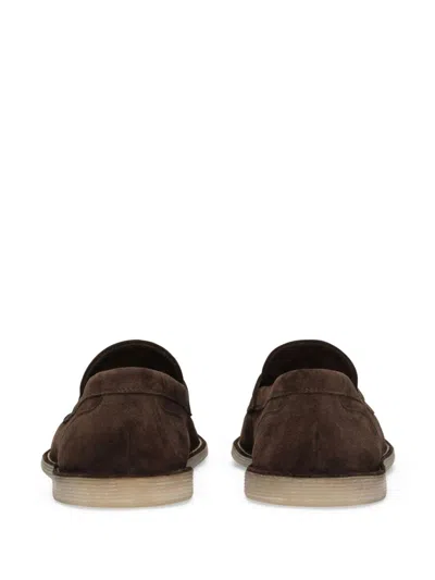 Dolce & Gabbana Loafer Aus Wildleder Mit Logo-schild