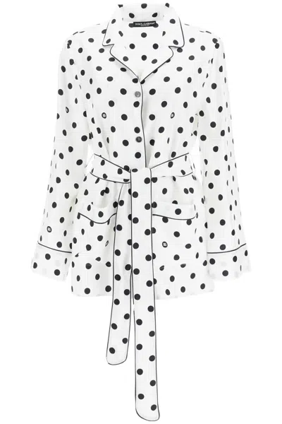 Dolce & Gabbana Polka-dot Long-sleeved Pajama Shirt