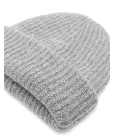 Fabiana Filippi Ribbed Knit Sequin Embellished Hat