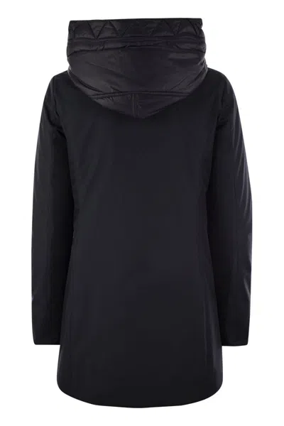 Fay Toggle Coat In Black Wool Blend Fabric