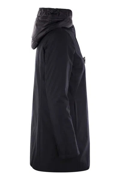 Fay Toggle Coat In Black Wool Blend Fabric