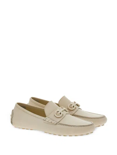 Ferragamo Stylish Round Toe Leather Loafers