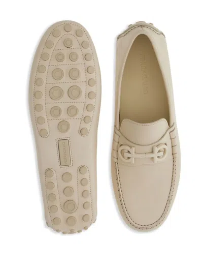 Ferragamo Stylish Round Toe Leather Loafers
