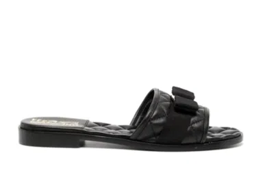 Ferragamo Love Cq Quilted Leather Flat Sandals